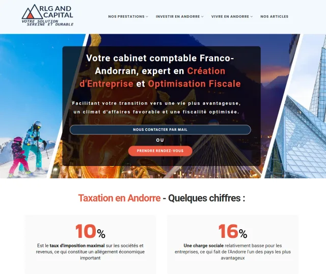 Site web RLG AND Capital réalisé par Communic'Action