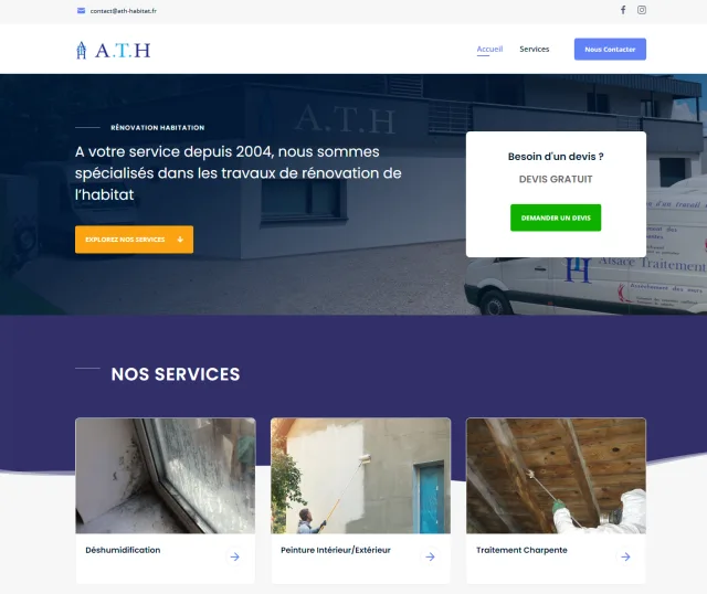 Site web ATH Habitat réalisé par Communic'Action